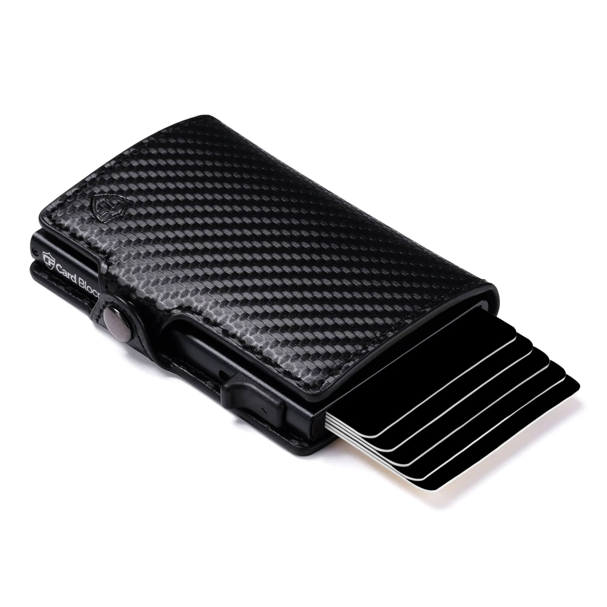 Card Blocr Credit Card Wallet | PU Carbon Fiber RFID Blocking Wallet - LIFETIME GUARANTEE