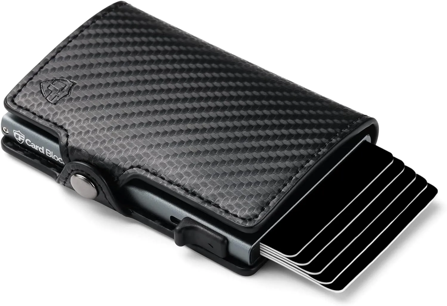 Card Blocr Credit Card Wallet | PU Carbon Fiber RFID Blocking Wallet - LIFETIME GUARANTEE