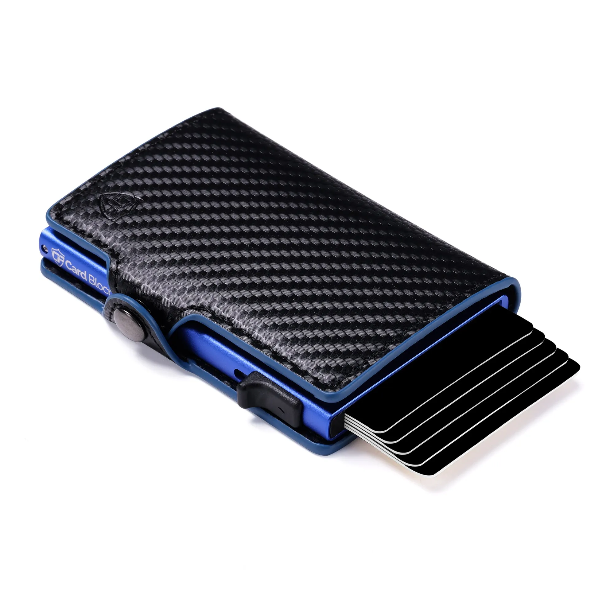Card Blocr Credit Card Wallet | PU Carbon Fiber RFID Blocking Wallet - LIFETIME GUARANTEE