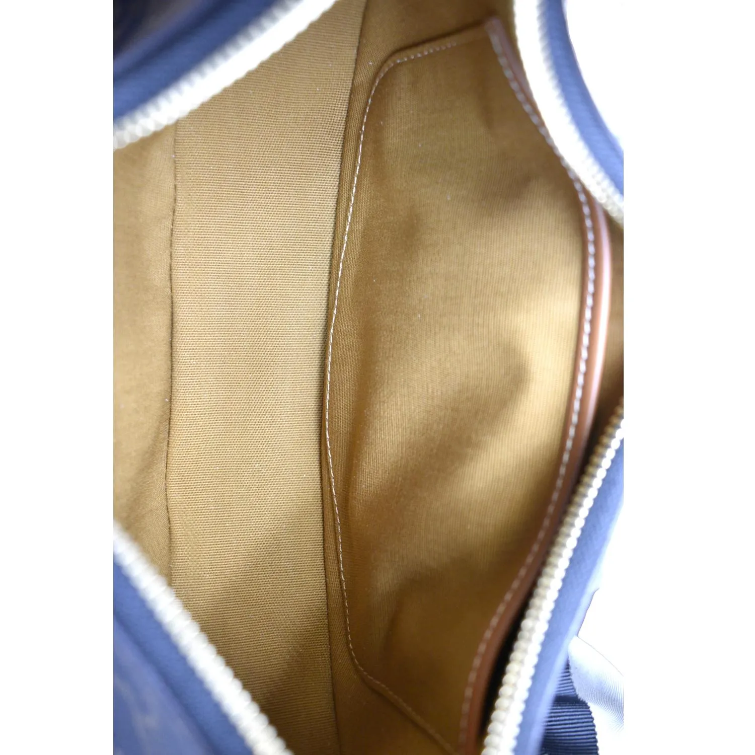 CELINE Ava Triomphe Canvas Calfskin Shoulder Bag Tan