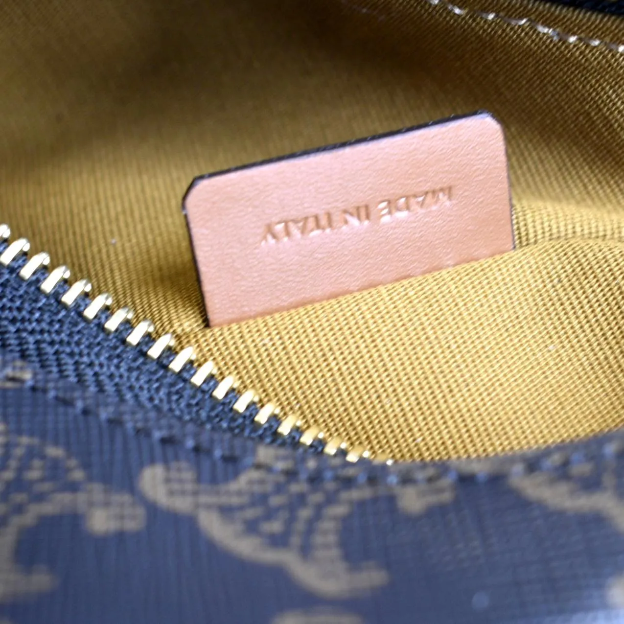 CELINE Ava Triomphe Canvas Calfskin Shoulder Bag Tan