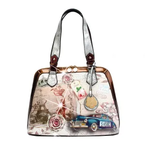 Center Stage Designer Vegan Vintage Hollywood Handbag [FG8610]