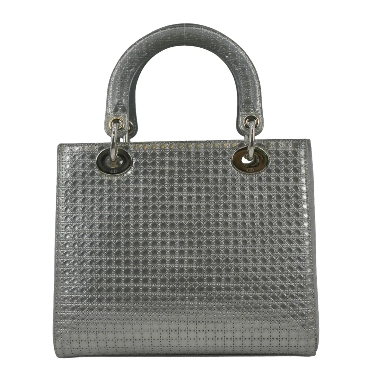 CHRISTIAN DIOR Lady Dior Micro Cannage Leather Shoulder Bag Metallic