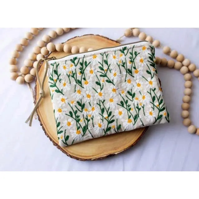 Daisy Floral Makeup Bag