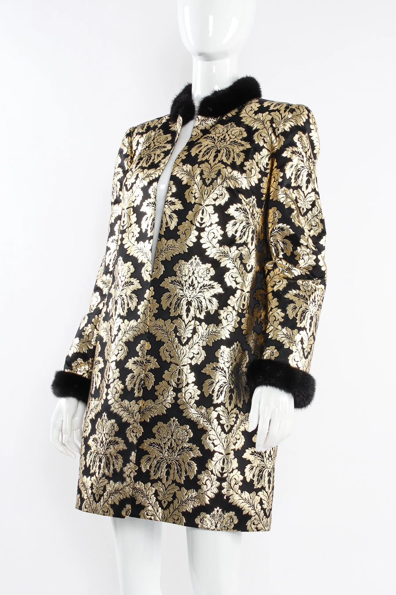 Damask Floral Lamé Coat