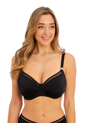 East Hampton Gathered Full Cup Bikini Top In Black - Fantasie