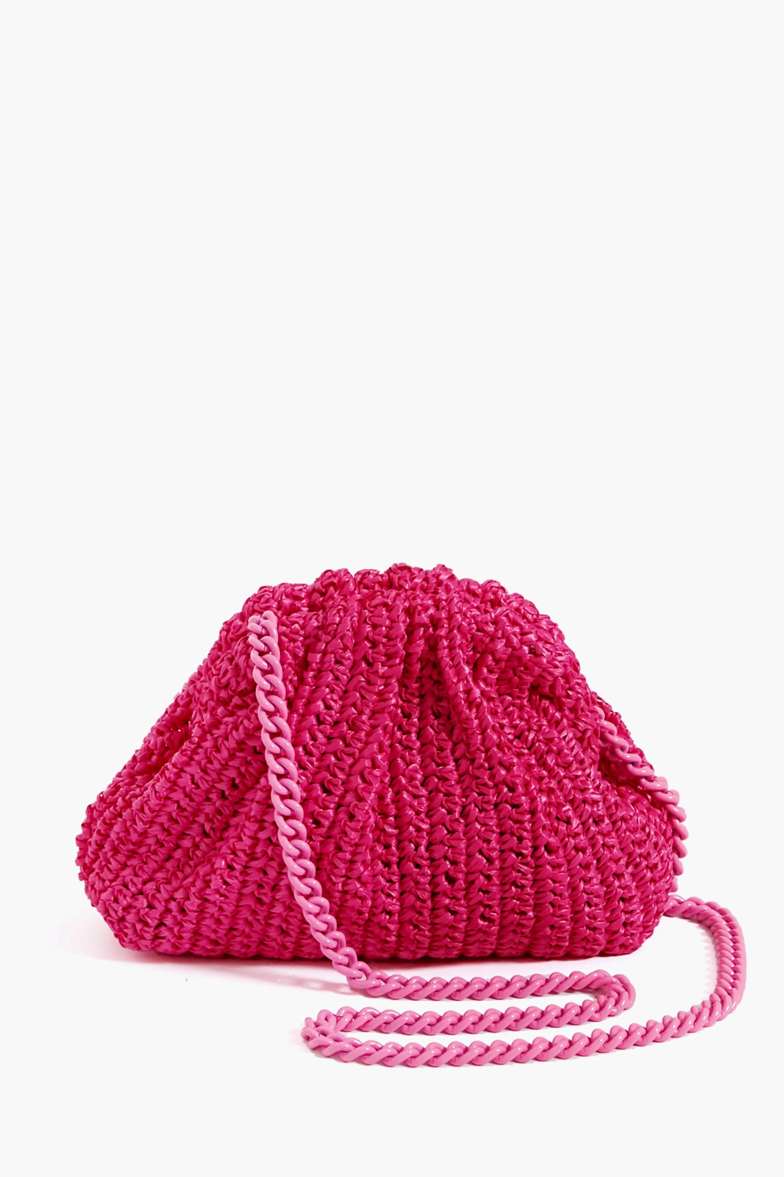 Fuchsia Mini Game Crochet Solid Clutch
