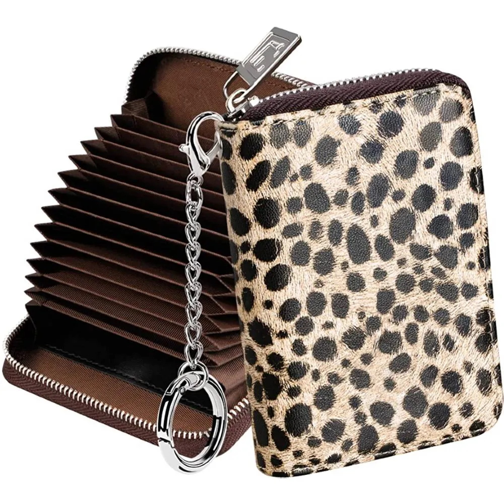 FurArt Credit Card Wallet, Zipper Card Cases Holder for Men Women, RFID Blocking, Keychain Wallet, Compact Size | Multiple Colors
