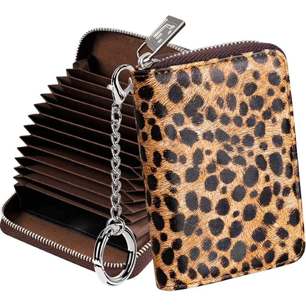 FurArt Credit Card Wallet, Zipper Card Cases Holder for Men Women, RFID Blocking, Keychain Wallet, Compact Size | Multiple Colors