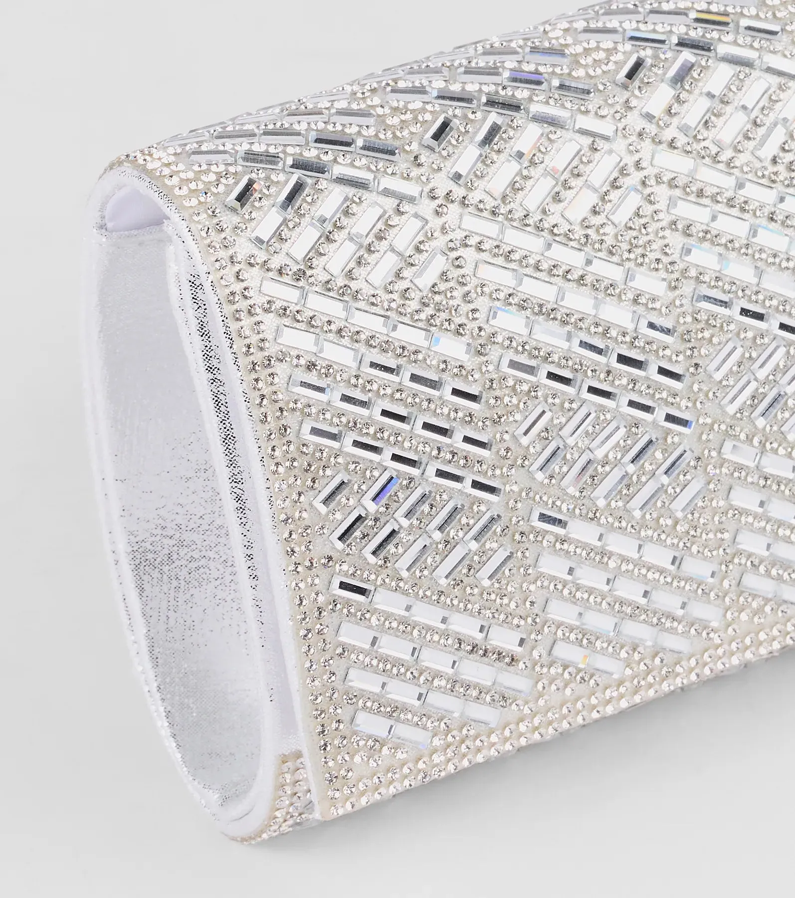 Glam Soiree Rhinestone Baguette Clutch
