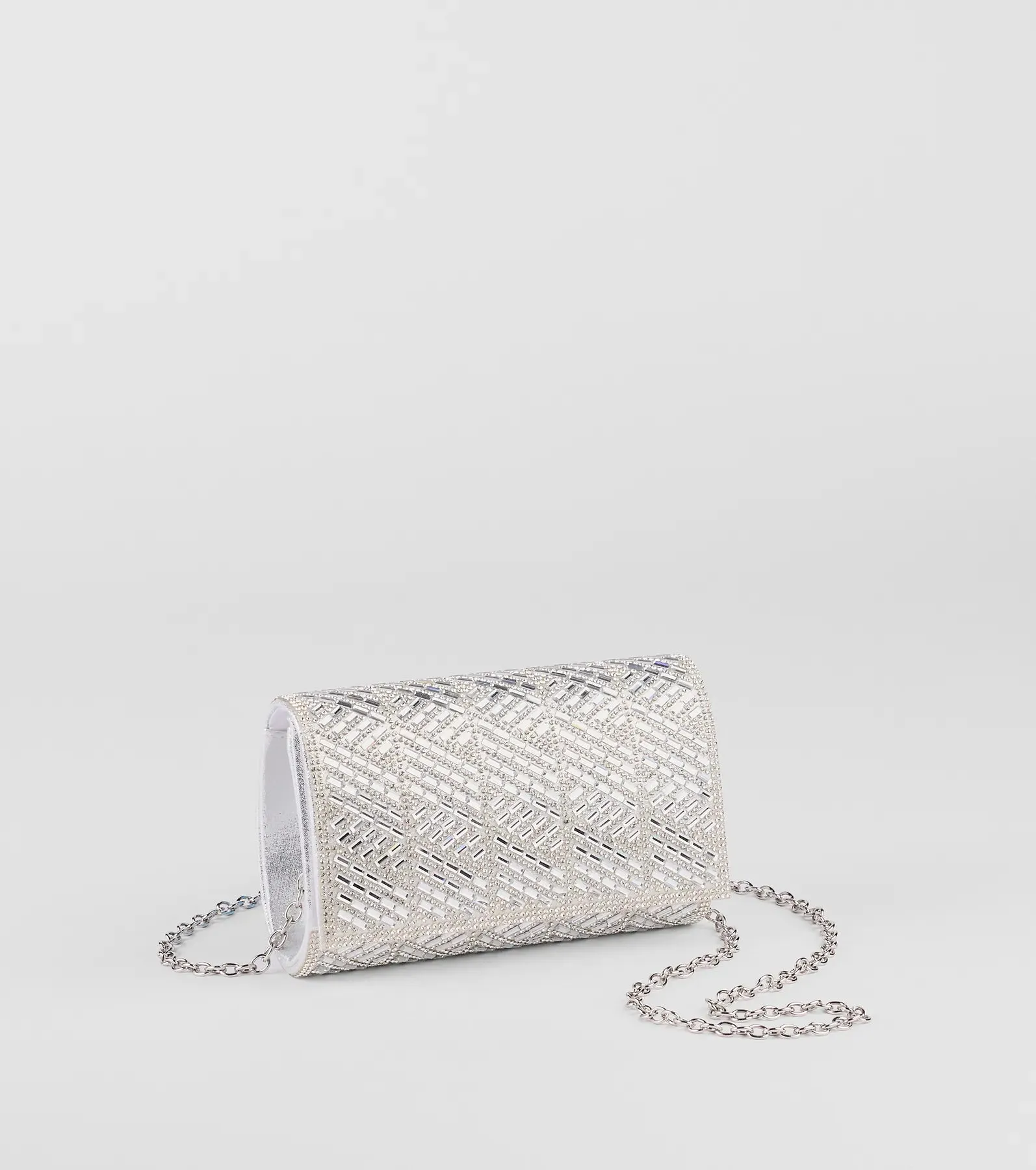 Glam Soiree Rhinestone Baguette Clutch