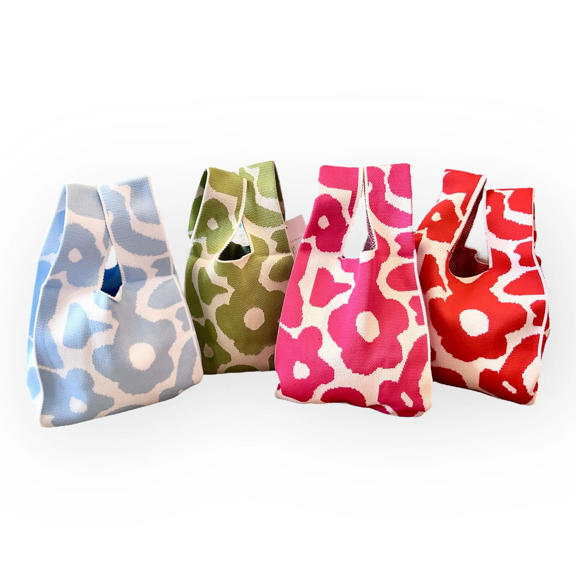 Groovy Flower Knit Tote Bag