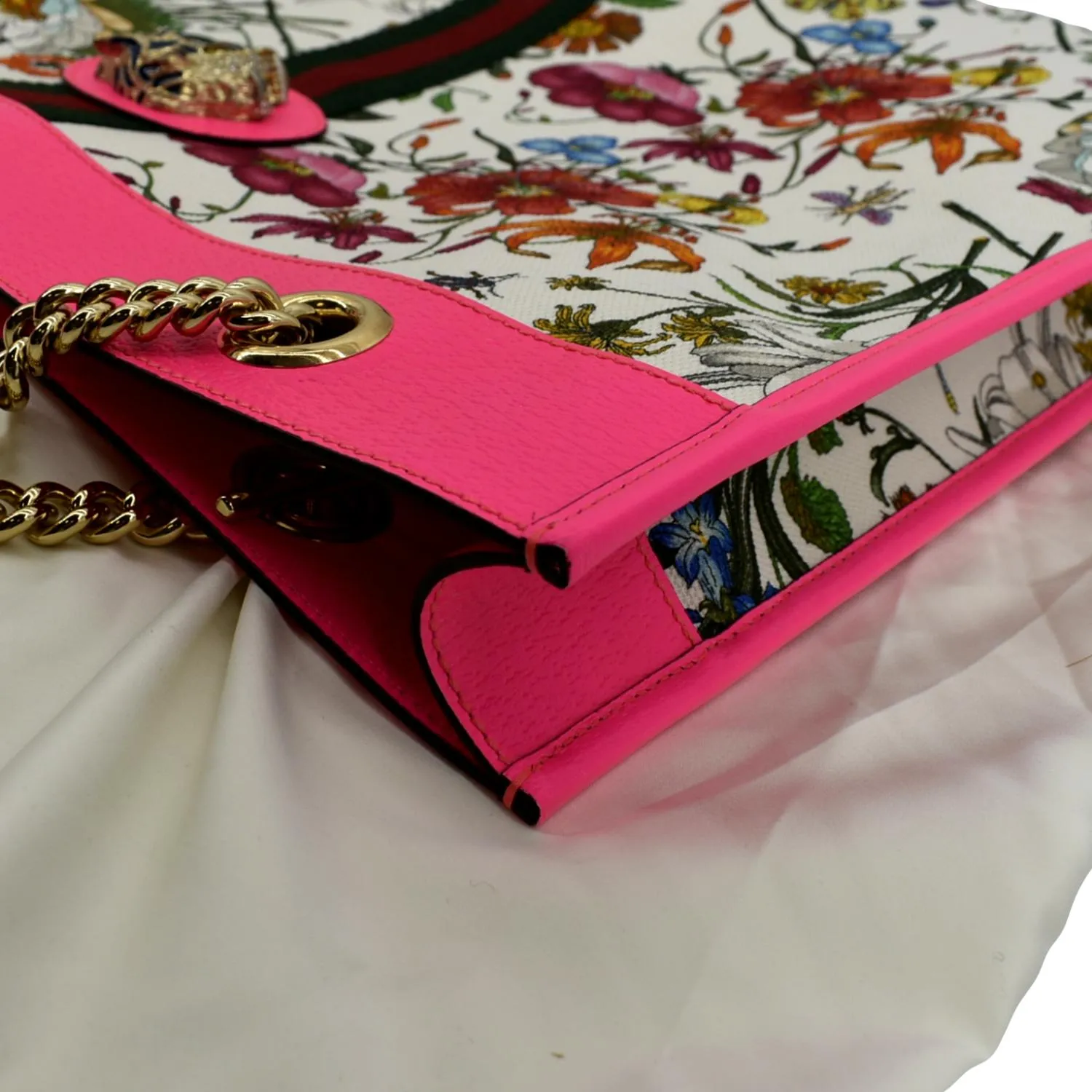 GUCCI Floral Rajah Large Canvas Leather Tote Bag Multicolor 537219