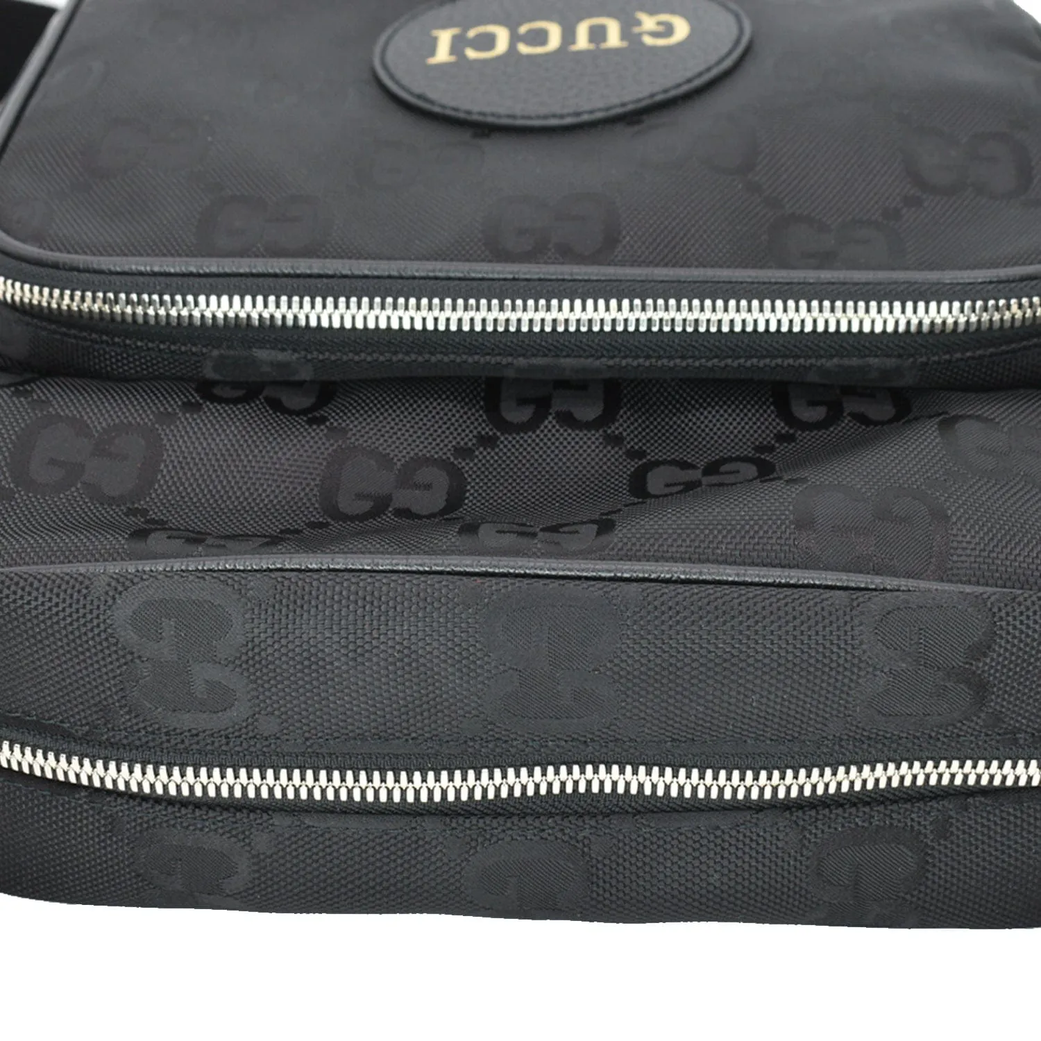 GUCCI Off The Grid GG Monogram Nylon Shoulder Bag Black 625858