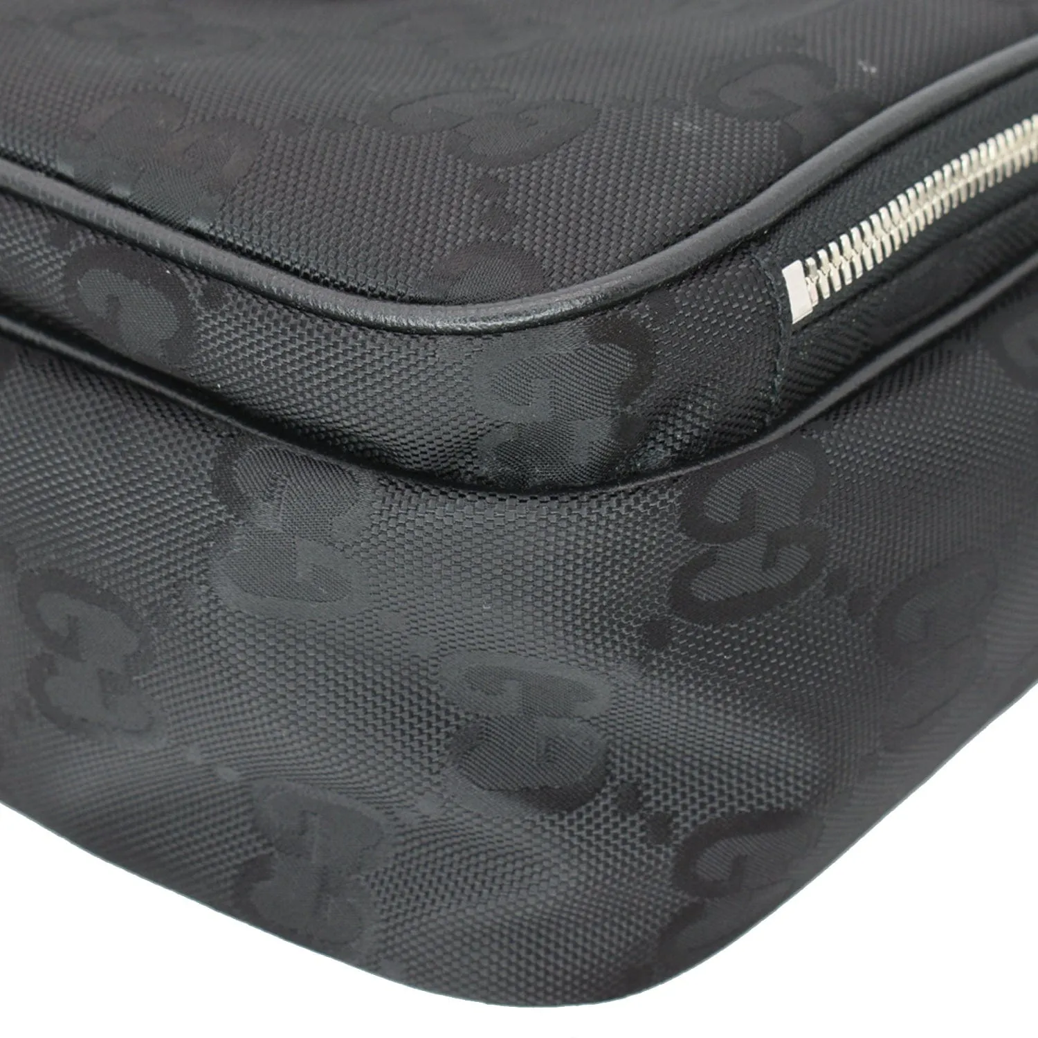 GUCCI Off The Grid GG Monogram Nylon Shoulder Bag Black 625858