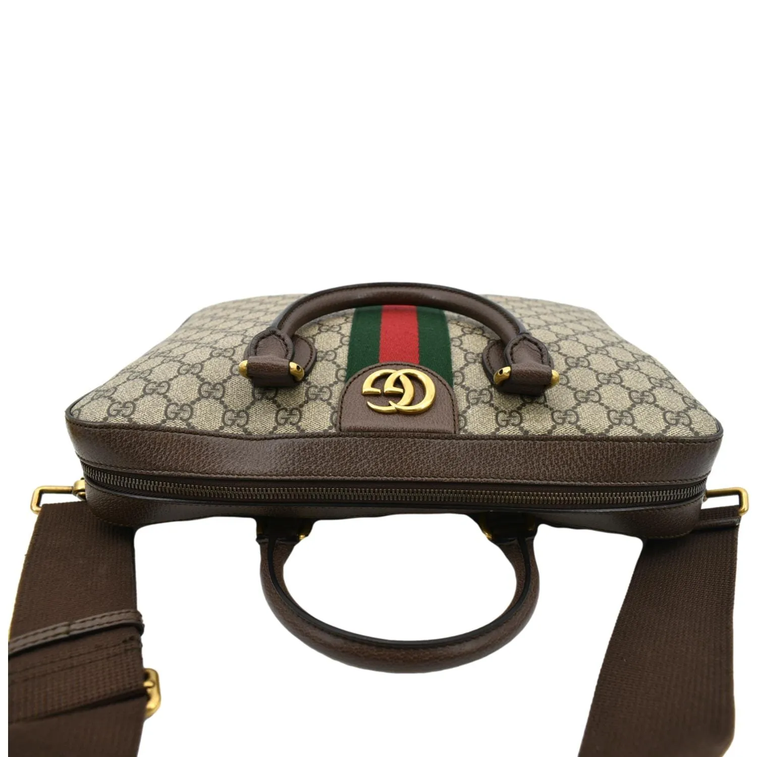 GUCCI Ophidia Soft GG Supreme Canvas Leather Briefcase Shoulder Bag Beige 574793