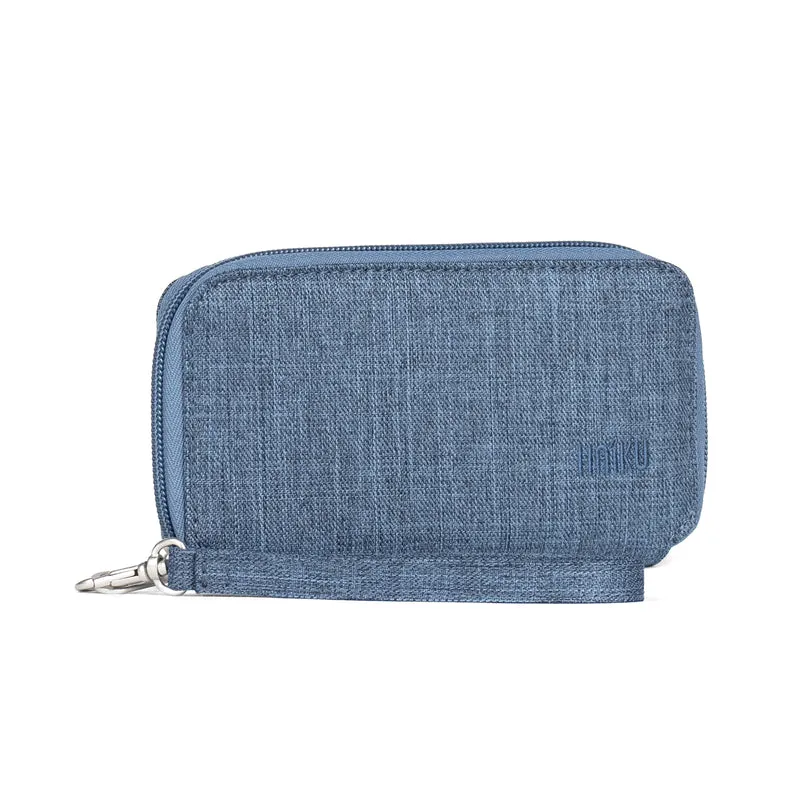 Haiku Intrepid RFID Wallet in Rosewood, Stone Gray, River Rock Blue, Gray Poplar & Black