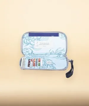 Haiku Intrepid RFID Wallet in Rosewood, Stone Gray, River Rock Blue, Gray Poplar & Black