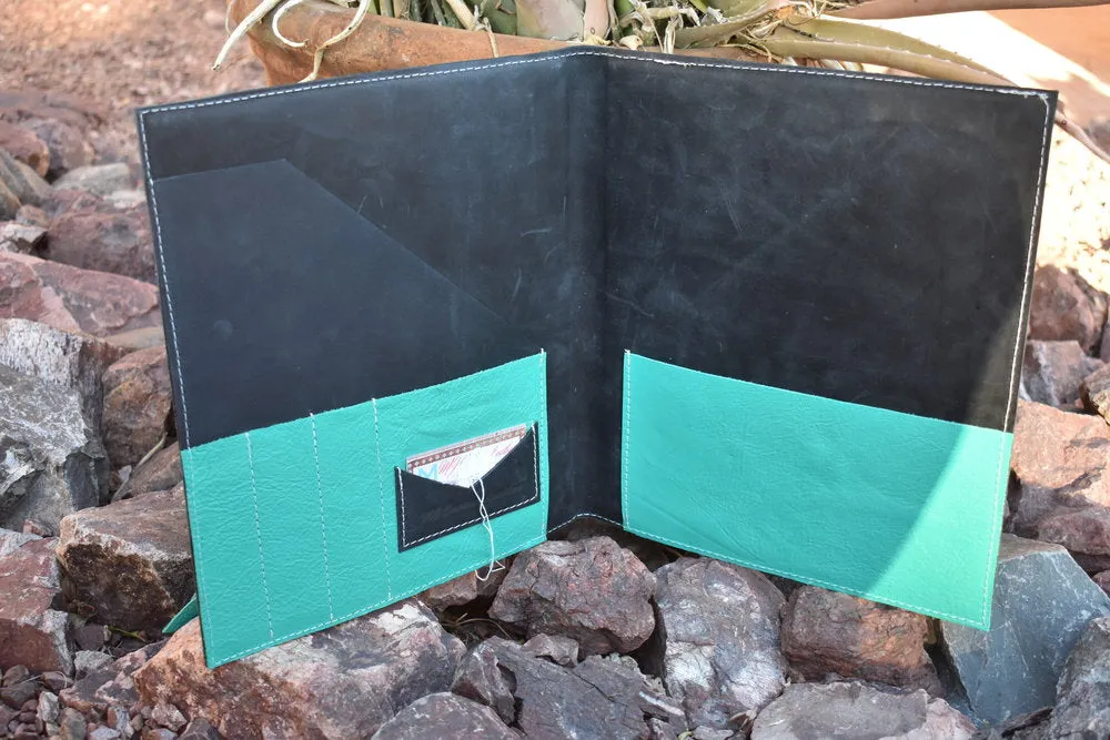 Hand made Portfolio with Leather and Blood Knots