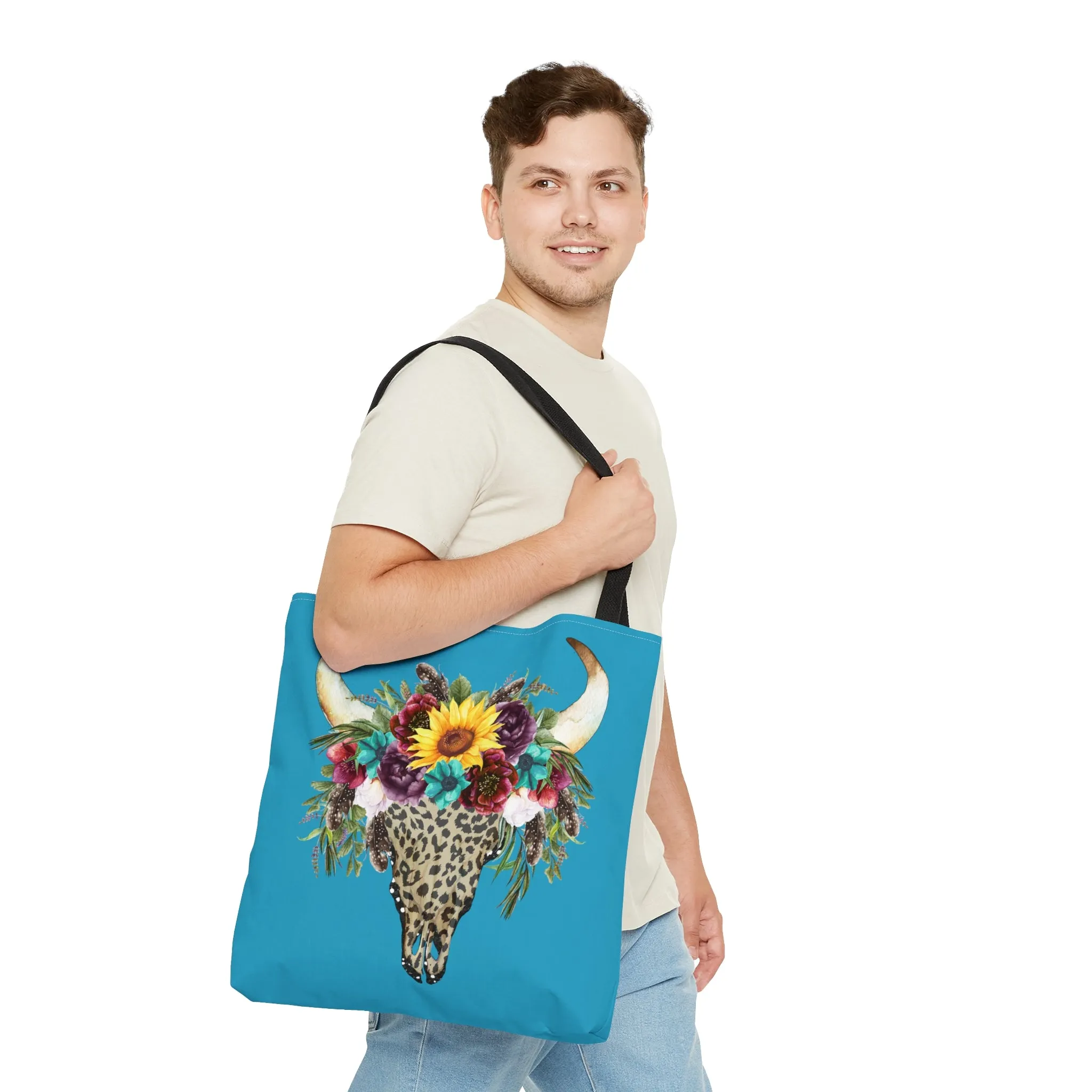 Hazel Blues® |  Floral Skull Tote Bag