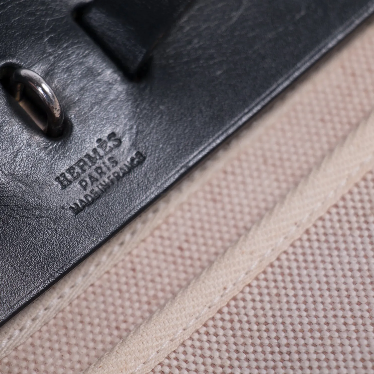 Hermès Herbag PM Toile Beige Black