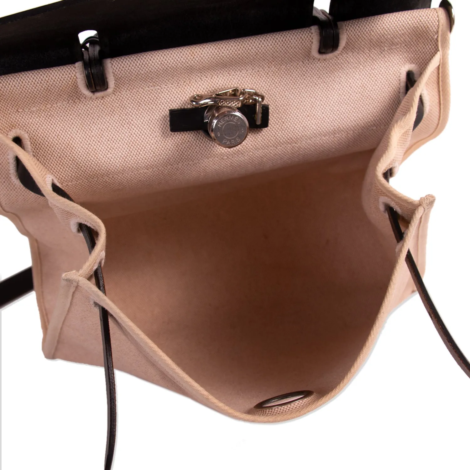 Hermès Herbag PM Toile Beige Black
