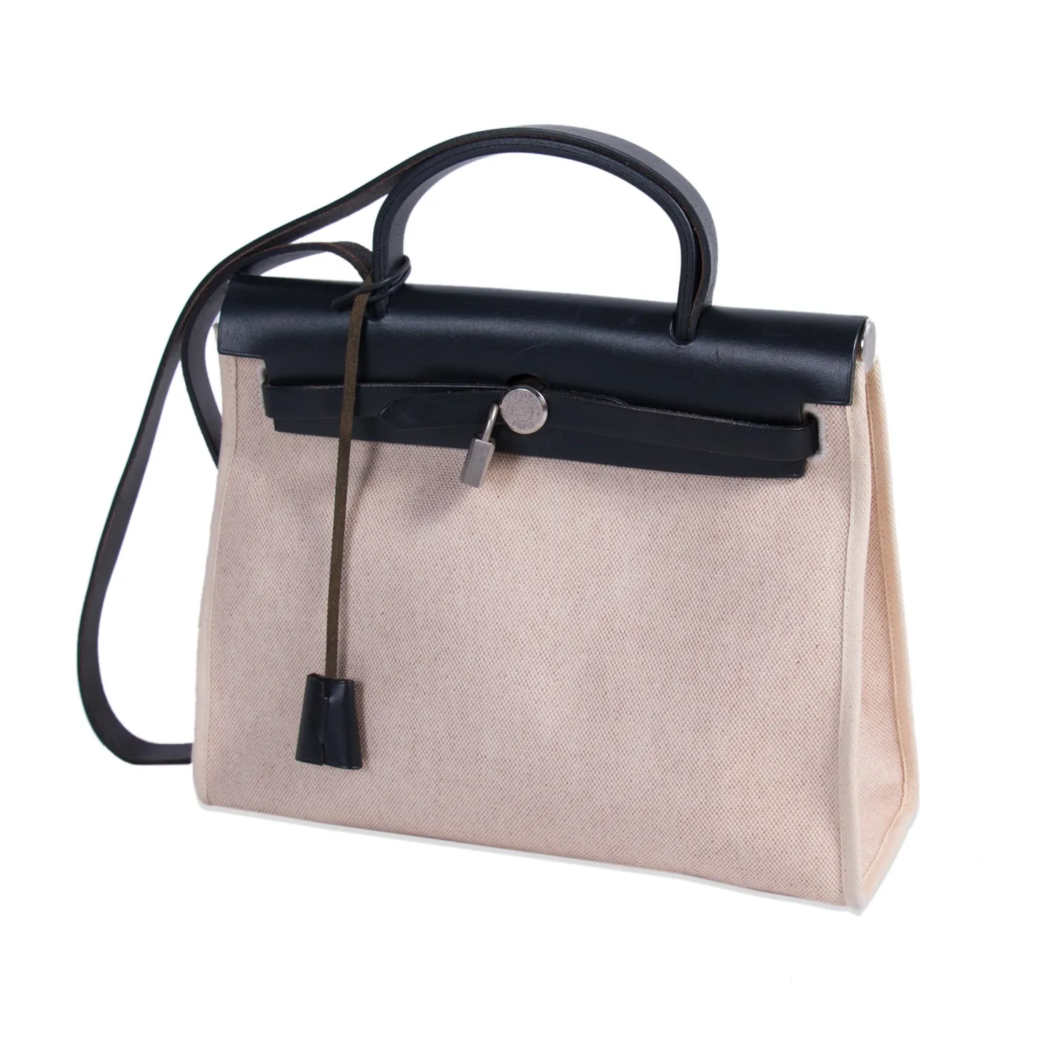 Hermès Herbag PM Toile Beige Black