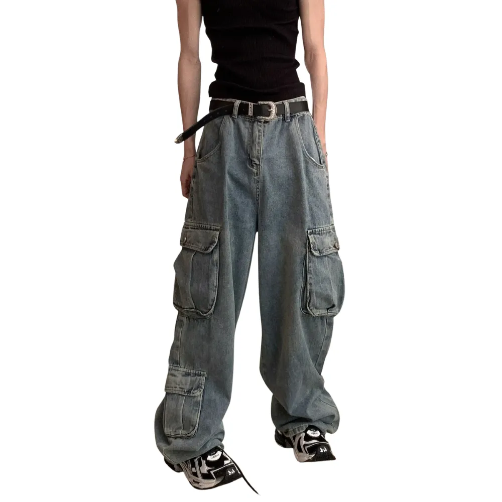 High Street Multi-Pocket Cargo Jeans