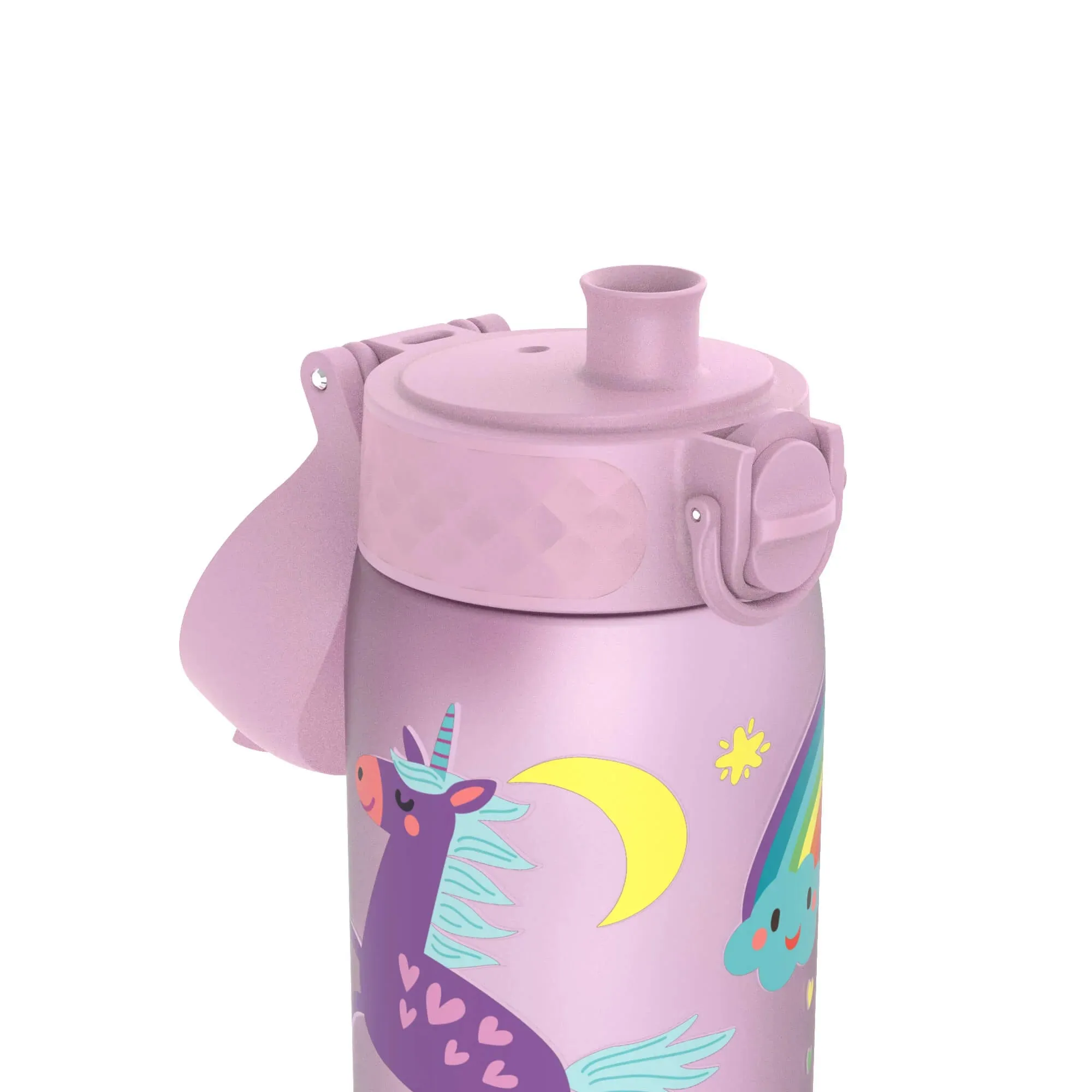 ION8 Slim 600ml BPA Free, Water Bottle  Unicorns (Purple)