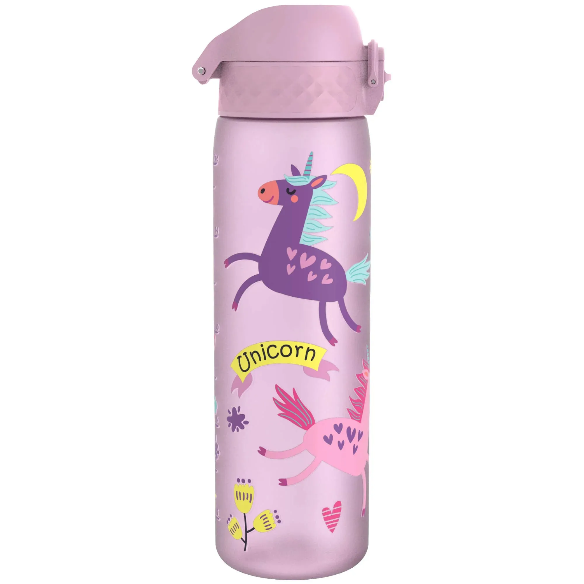 ION8 Slim 600ml BPA Free, Water Bottle  Unicorns (Purple)