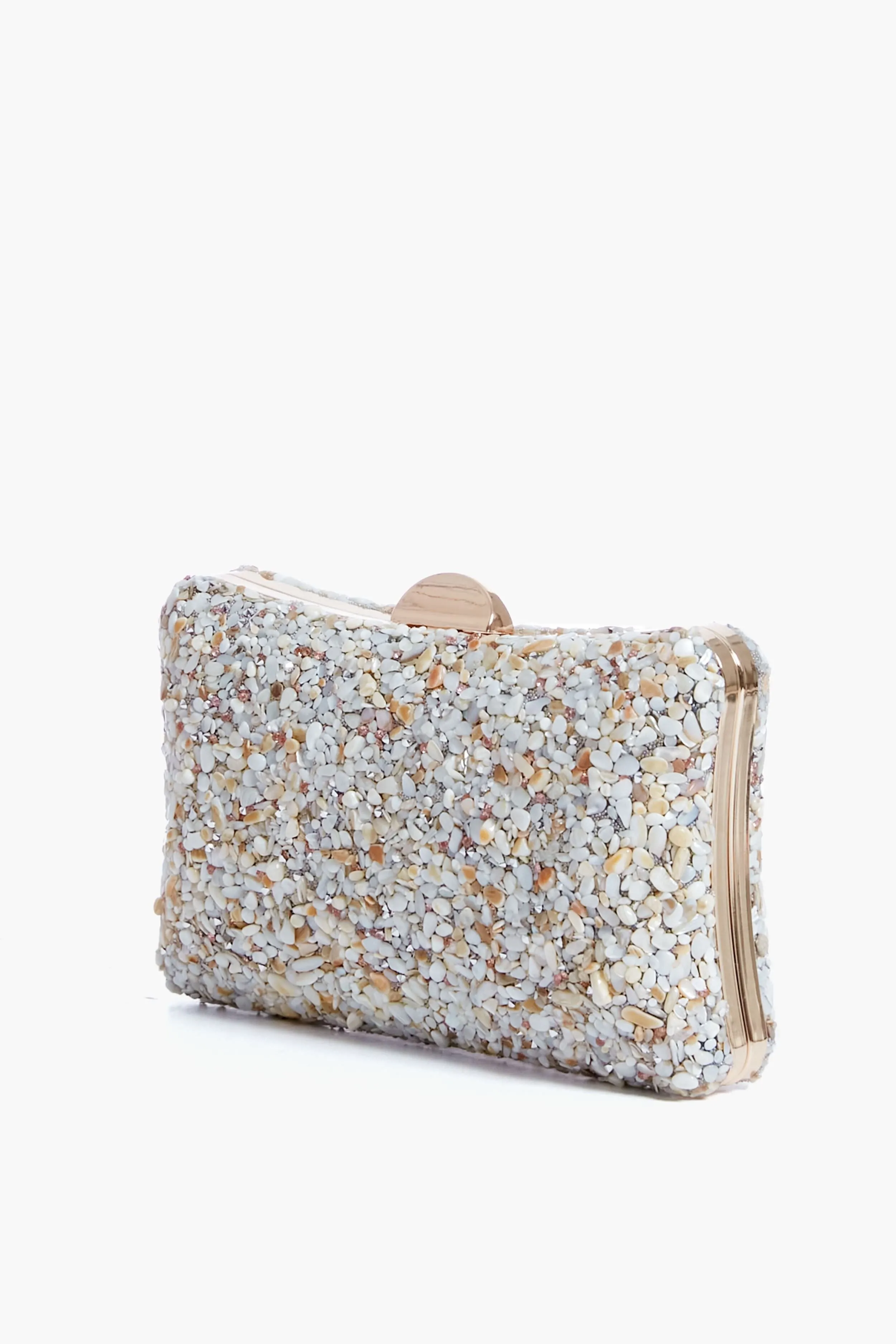 Ivory Shelley Glitter Clutch
