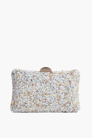 Ivory Shelley Glitter Clutch