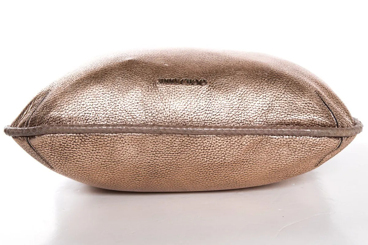 Jimmy Choo Champagne Pebbled Leather Shoulder Bag