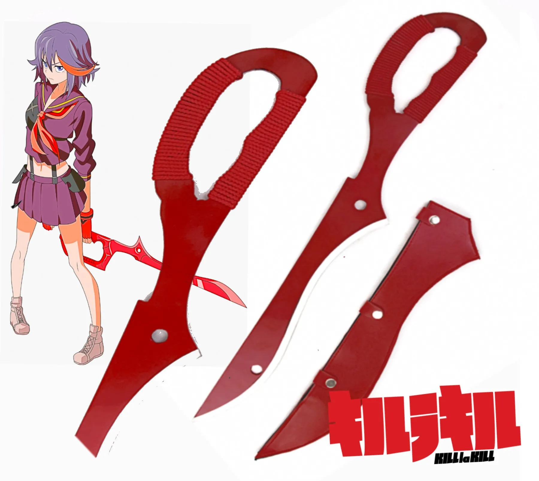 Kill La Kill Anime Ryuko Matoi Half Rending Scissor  Blade-Red/Semi