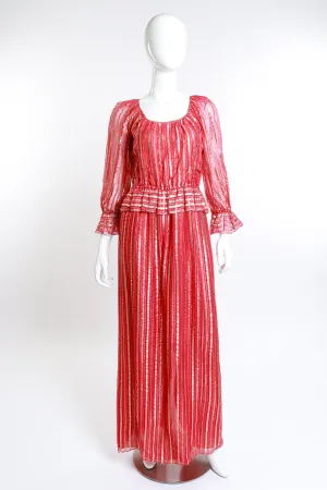 Lamé Striped Maxi Dress