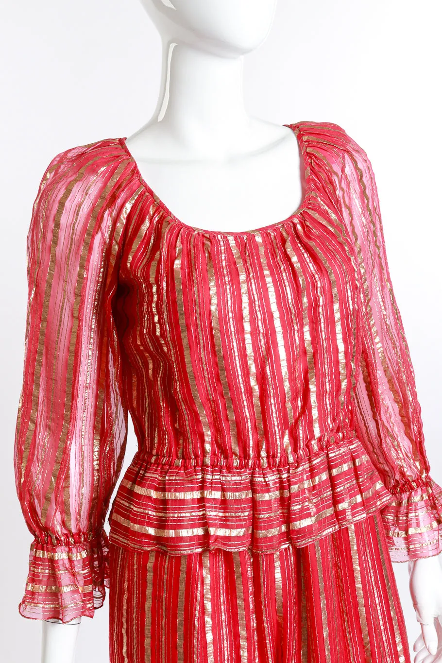 Lamé Striped Maxi Dress