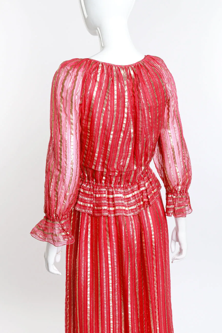 Lamé Striped Maxi Dress