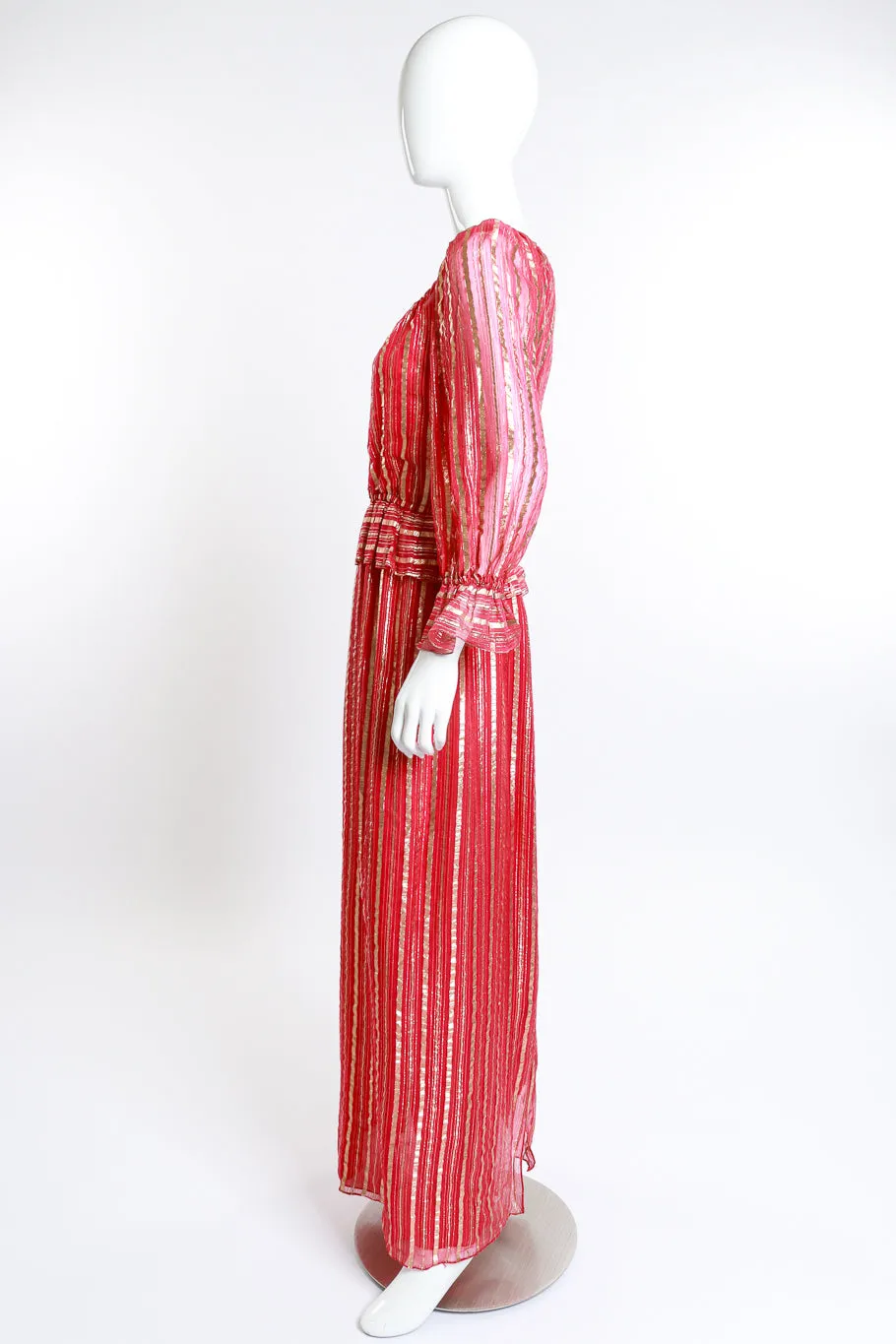 Lamé Striped Maxi Dress