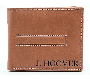 Leather Wallet Milled Bifold Brown Card Holder