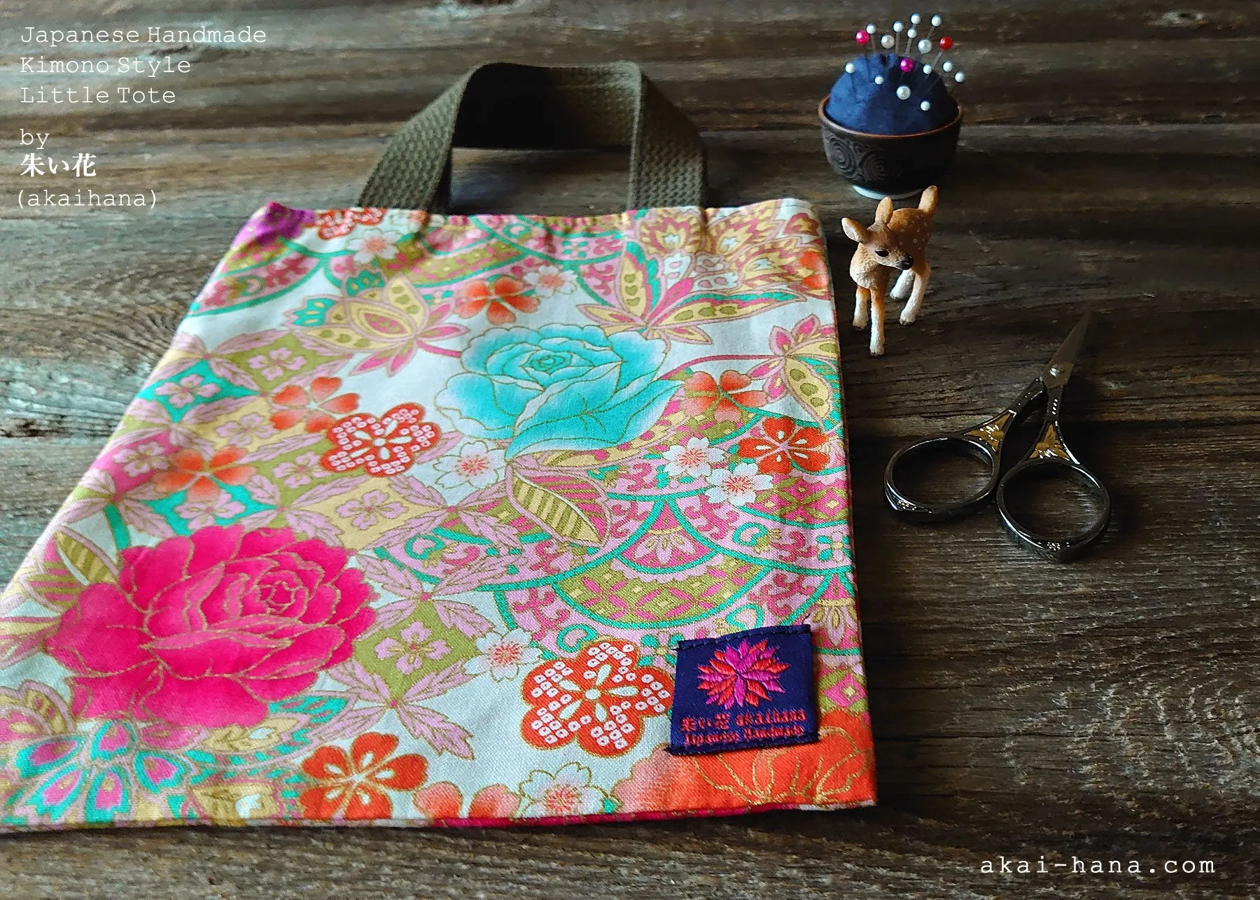 Little Tote, Kimono Floral Pink, tbls0012