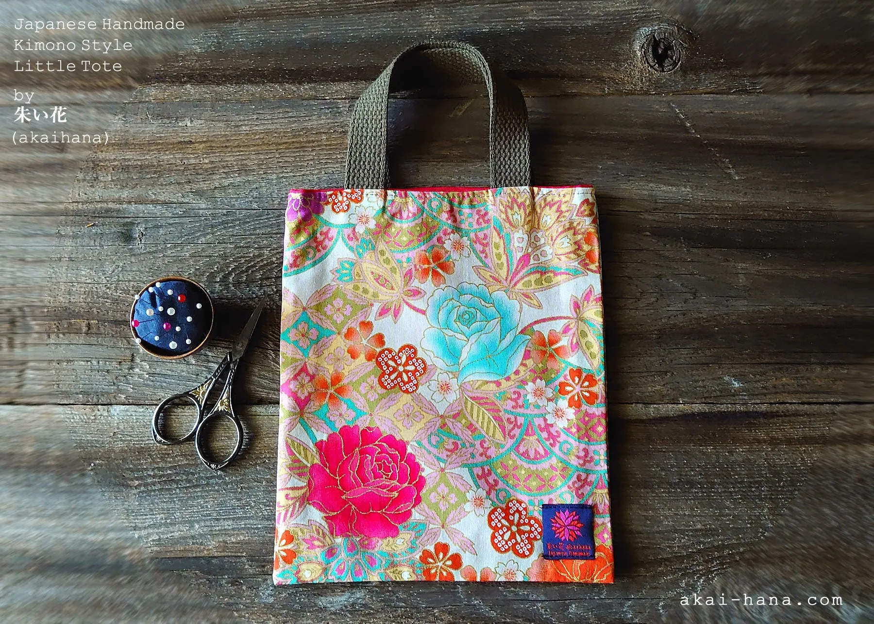 Little Tote, Kimono Floral Pink, tbls0012