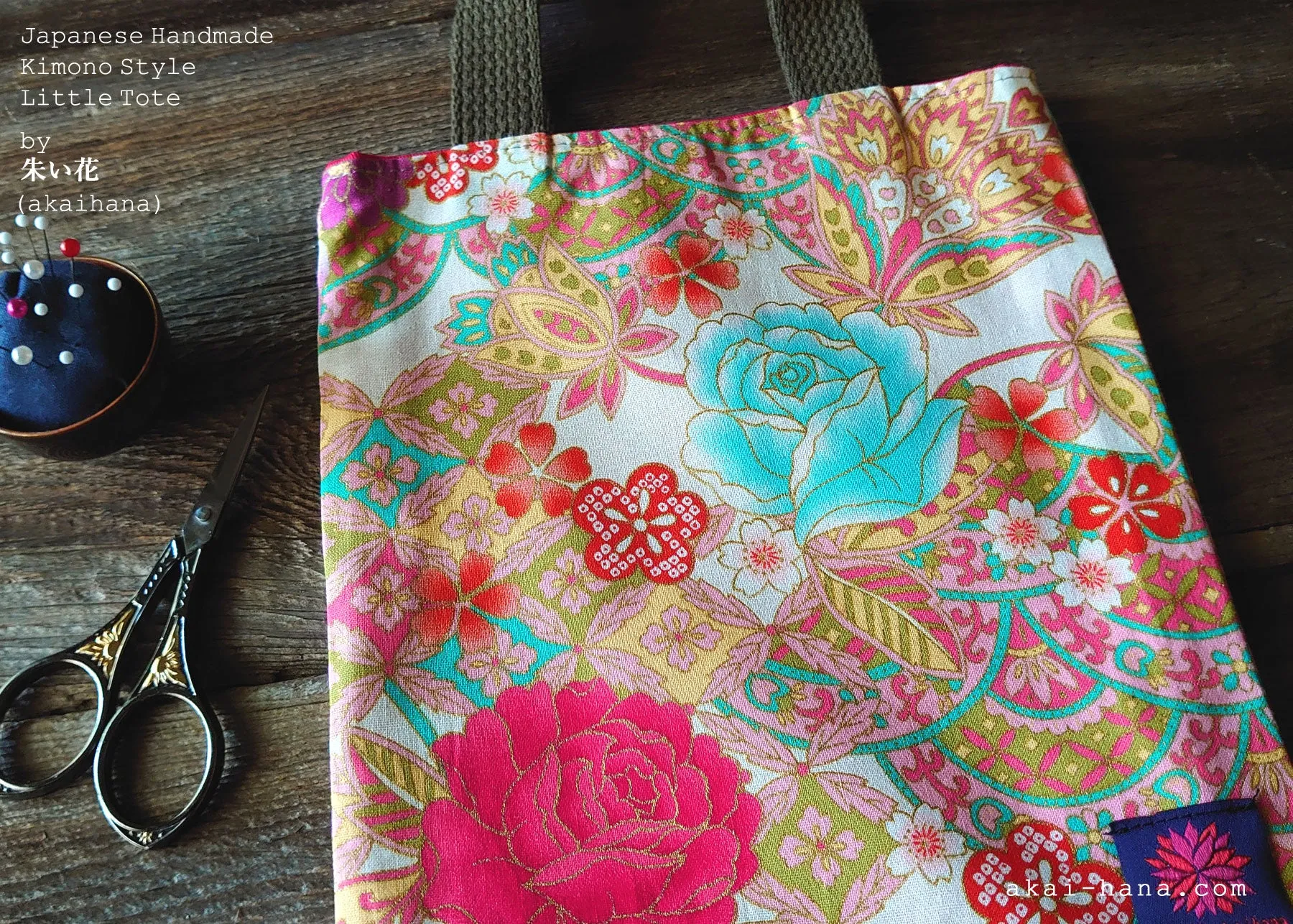 Little Tote, Kimono Floral Pink, tbls0012
