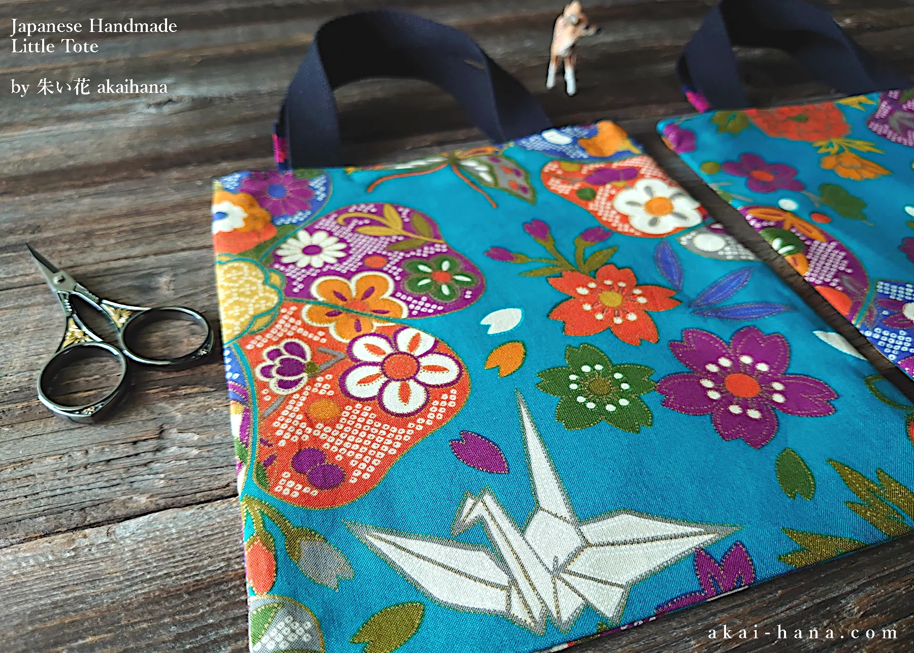 Little Tote, Kimono Floral Turquoise, tbls0020