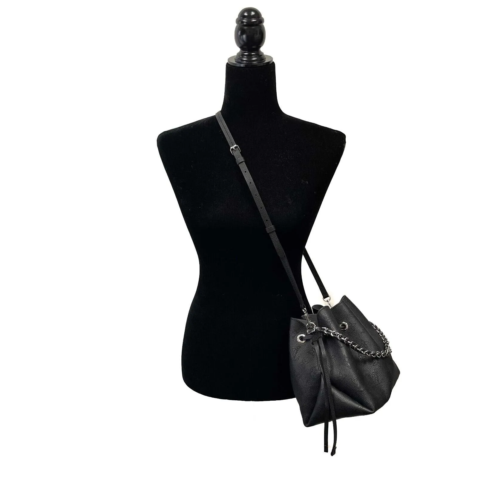 Louis Vuitton - Bella Mahina Noir - Black Leather W/ Pouch / Shoulder Strap