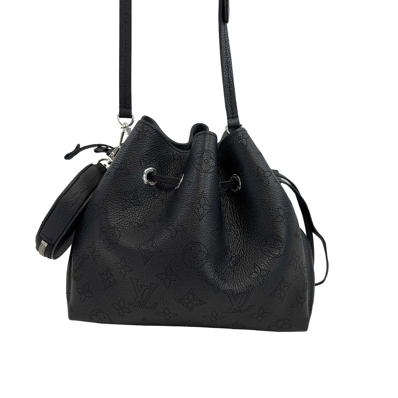 Louis Vuitton - Bella Mahina Noir - Black Leather W/ Pouch / Shoulder Strap