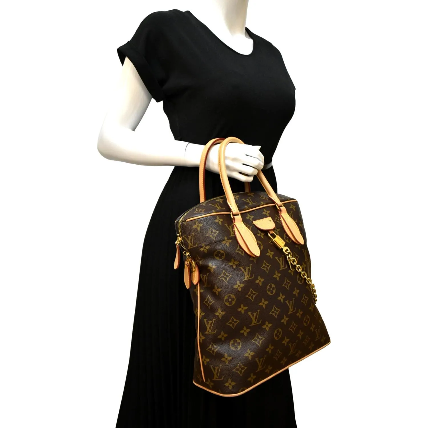 LOUIS VUITTON Carryall MM Monogram Canvas Shoulder Bag Brown