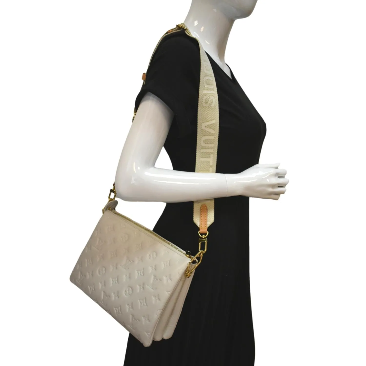 LOUIS VUITTON Coussin PM Monogram Embossed Shoulder Bag Cream - Hot Deals