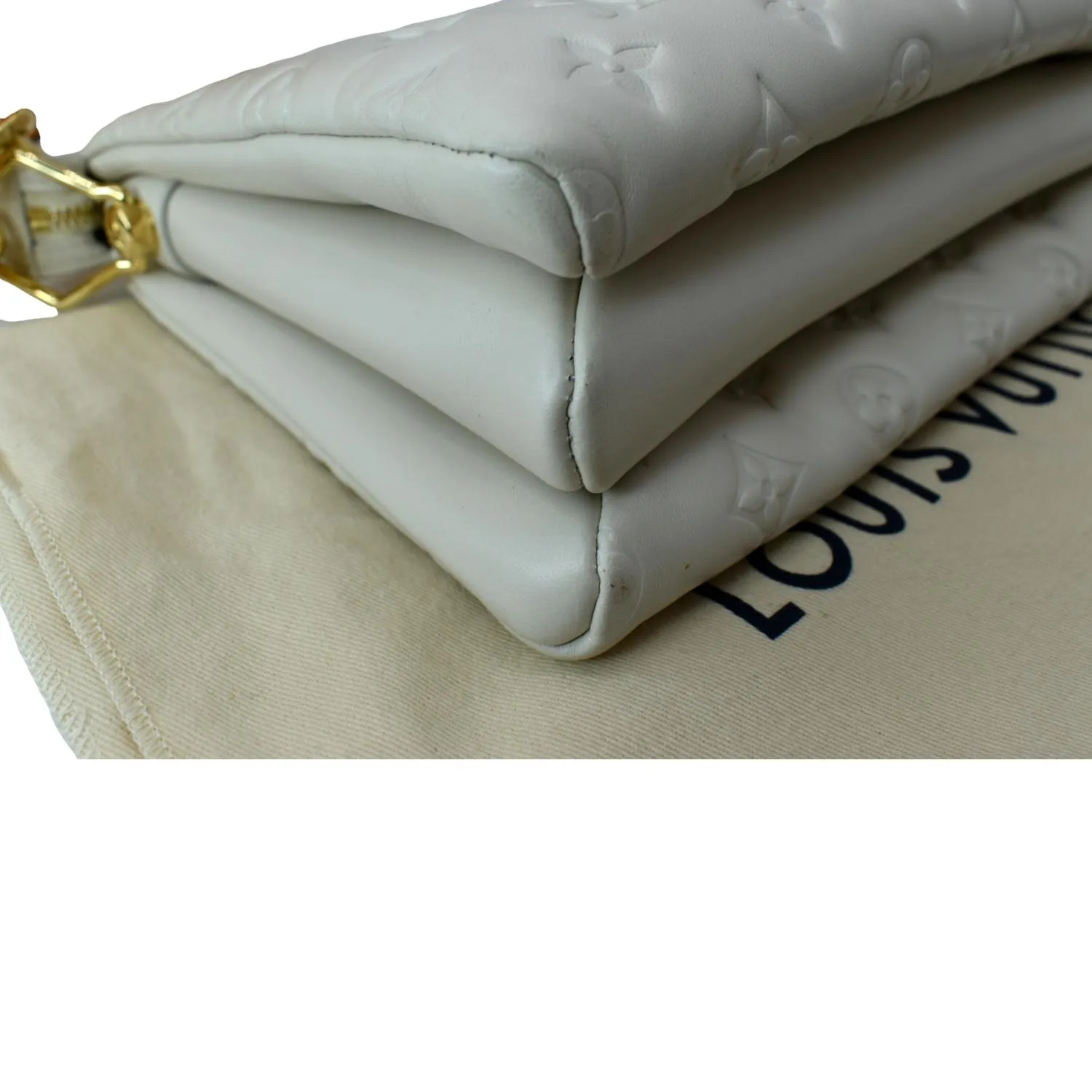 LOUIS VUITTON Coussin PM Monogram Embossed Shoulder Bag Cream - Hot Deals