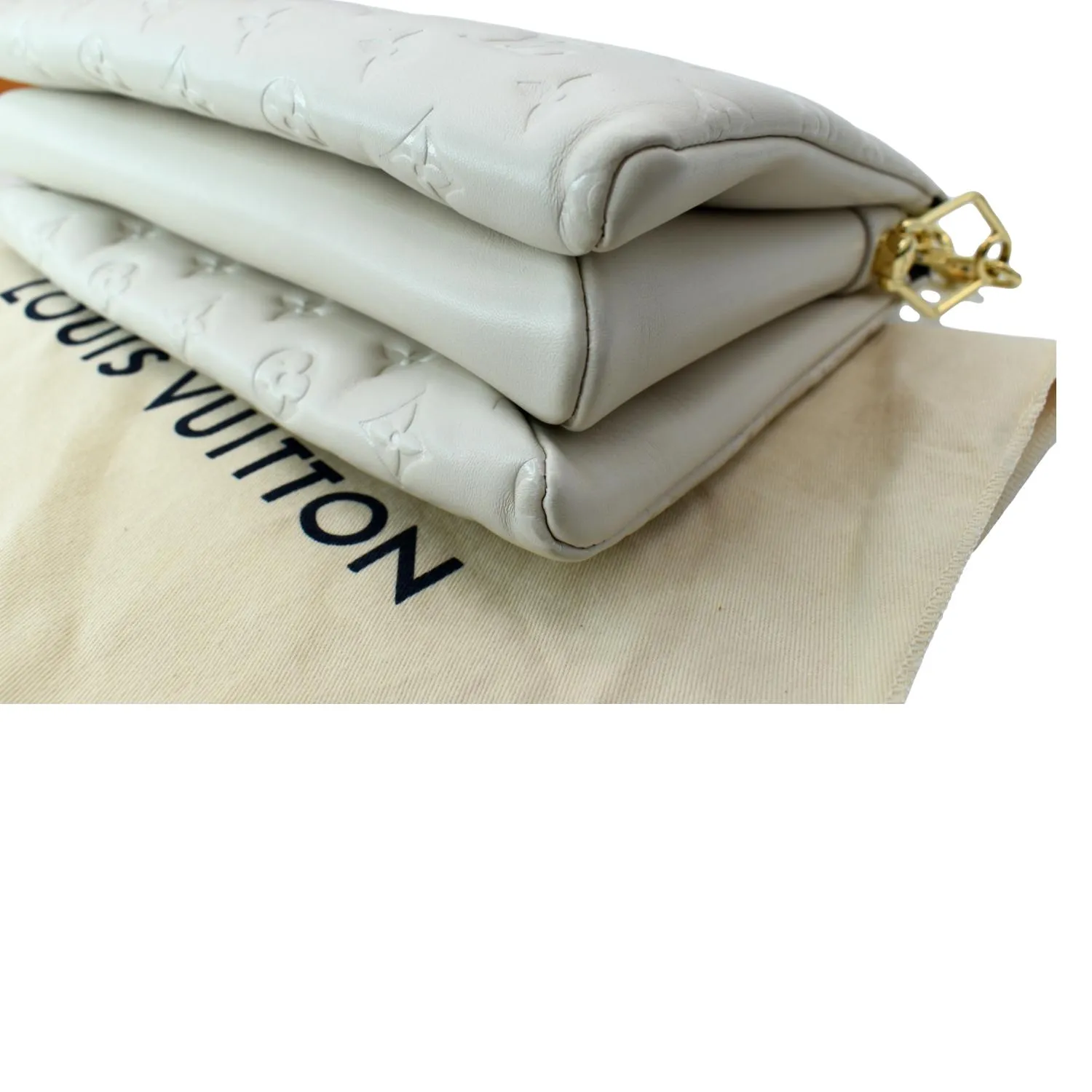 LOUIS VUITTON Coussin PM Monogram Embossed Shoulder Bag Cream - Hot Deals