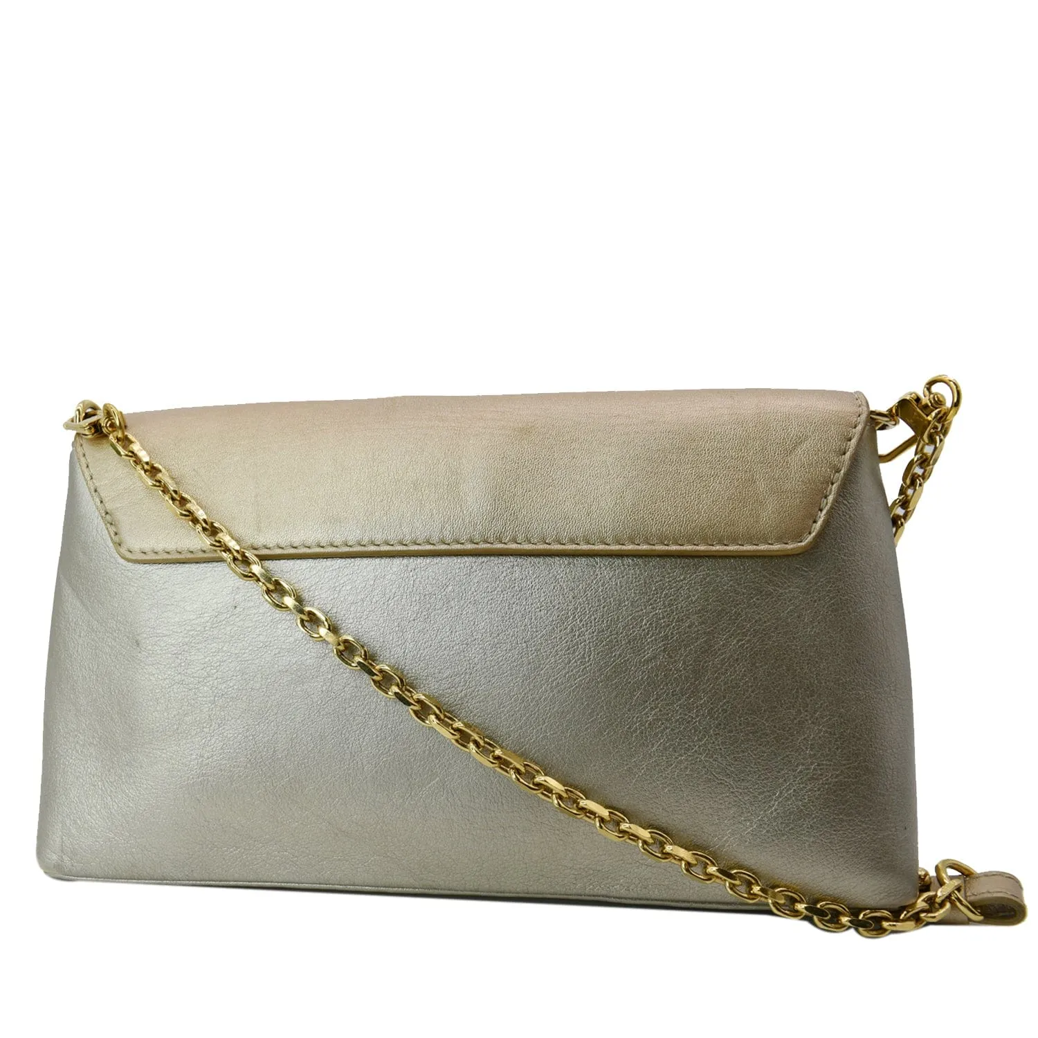 LOUIS VUITTON Love Note Metallic Calfskin Chain Shoulder Bag Gold Silver